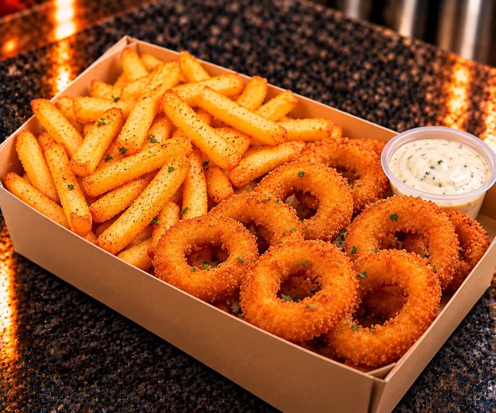 8 oignons rings + frites